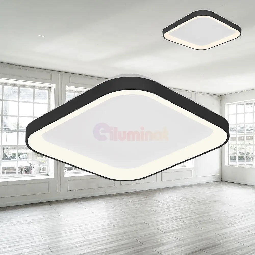 Plafoniera LED 36W 48cm Black Square IP20 3 Lumini BH17-00781 48CM / 36W / 3 FUNCTII led ceiling light