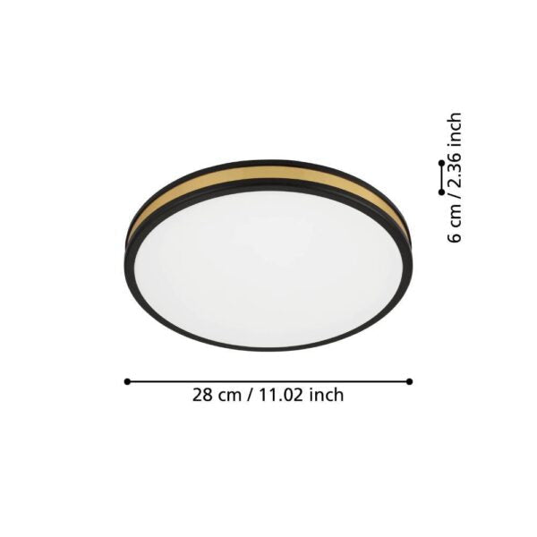 Plafonieră LED Eglo PESCAITO Negru + Auriu 10W NEGRU + AURIU / ALB CALD / 10W led ceiling light