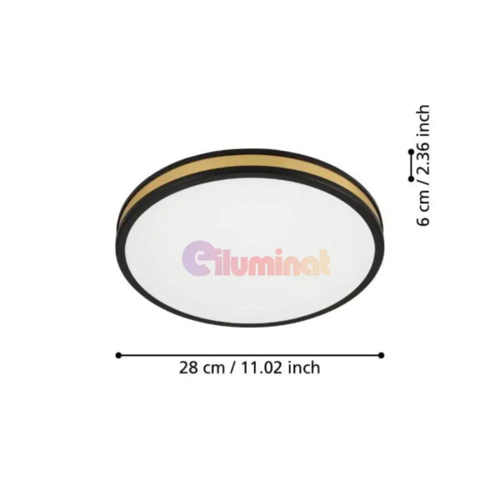 Plafonieră LED Eglo PESCAITO Negru + Auriu 10W NEGRU + AURIU / ALB CALD / 10W led ceiling light
