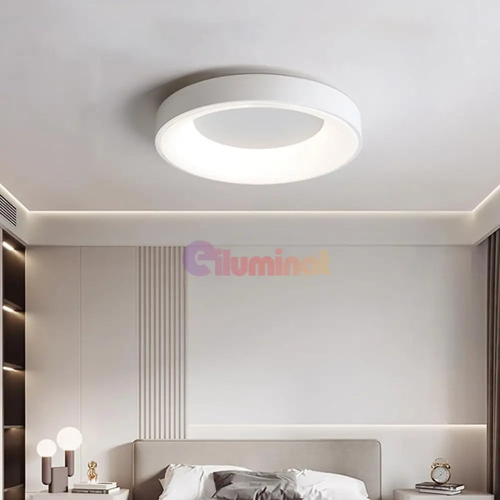 Lustra LED GIRONA White 3 Lumini din buton Echivalent 400W ALBA / 48CM / CIRCLE DESIGN Lighting Fixtures