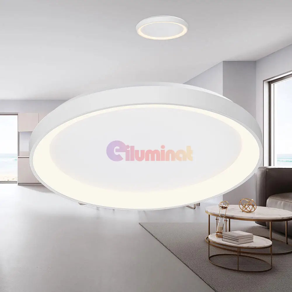Lustra LED GIRONA White 3 Lumini din buton Echivalent 400W ALBA / 48CM / CIRCLE DESIGN Lighting Fixtures