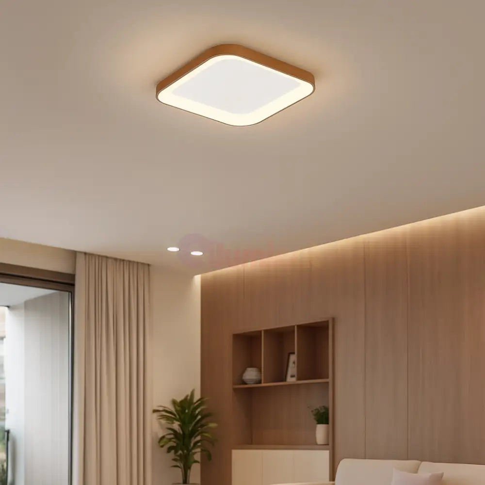 Plafoniera LED 36W 48cm GOLD Square IP20 3 Lumini BH17-00786 48CM / 36W / 3 FUNCTII led ceiling light