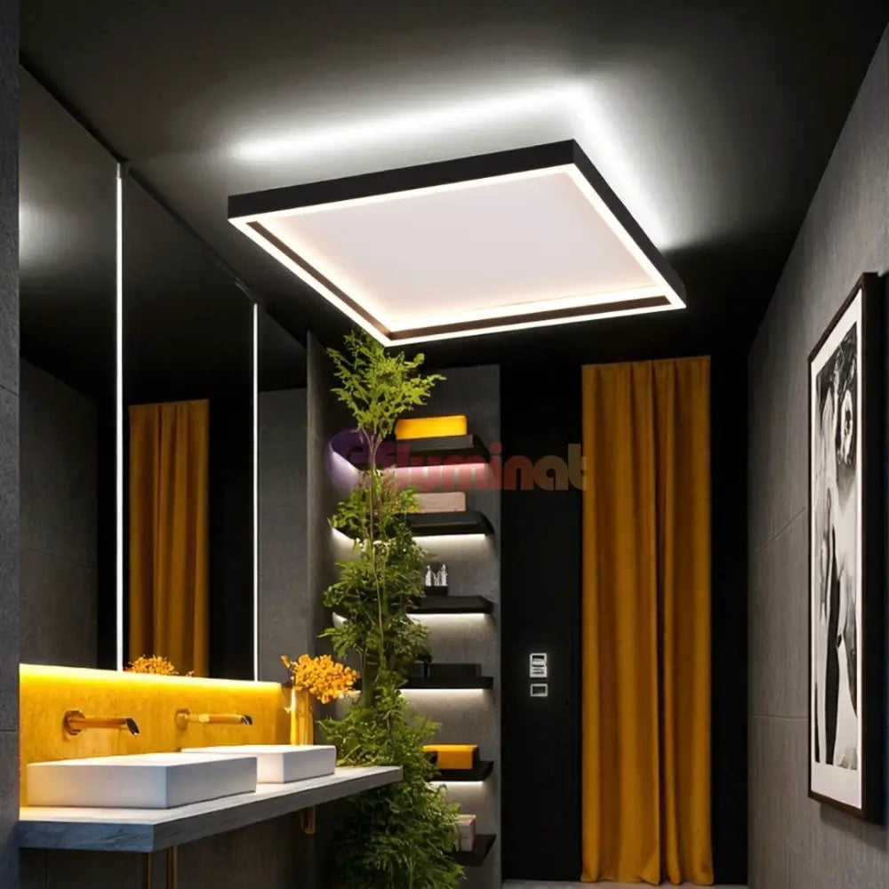 Lustra LED ROTONDA Black NEAGRA / 104CM CEILING LIGHT