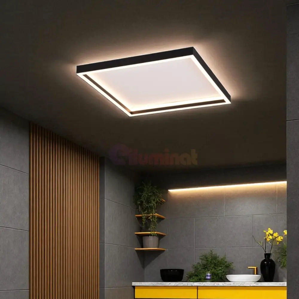 Lustra LED ROTONDA Black NEAGRA / 104CM CEILING LIGHT