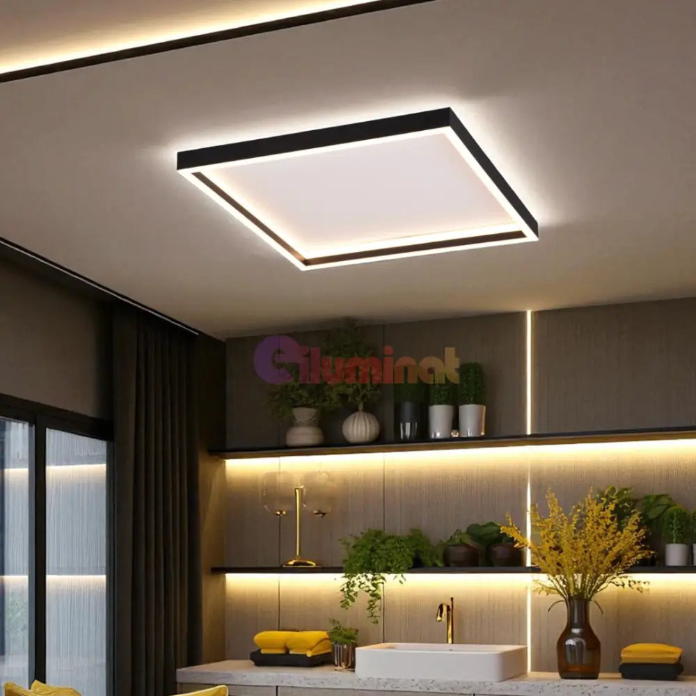 Lustra LED ROTONDA Black NEAGRA / 104CM CEILING LIGHT