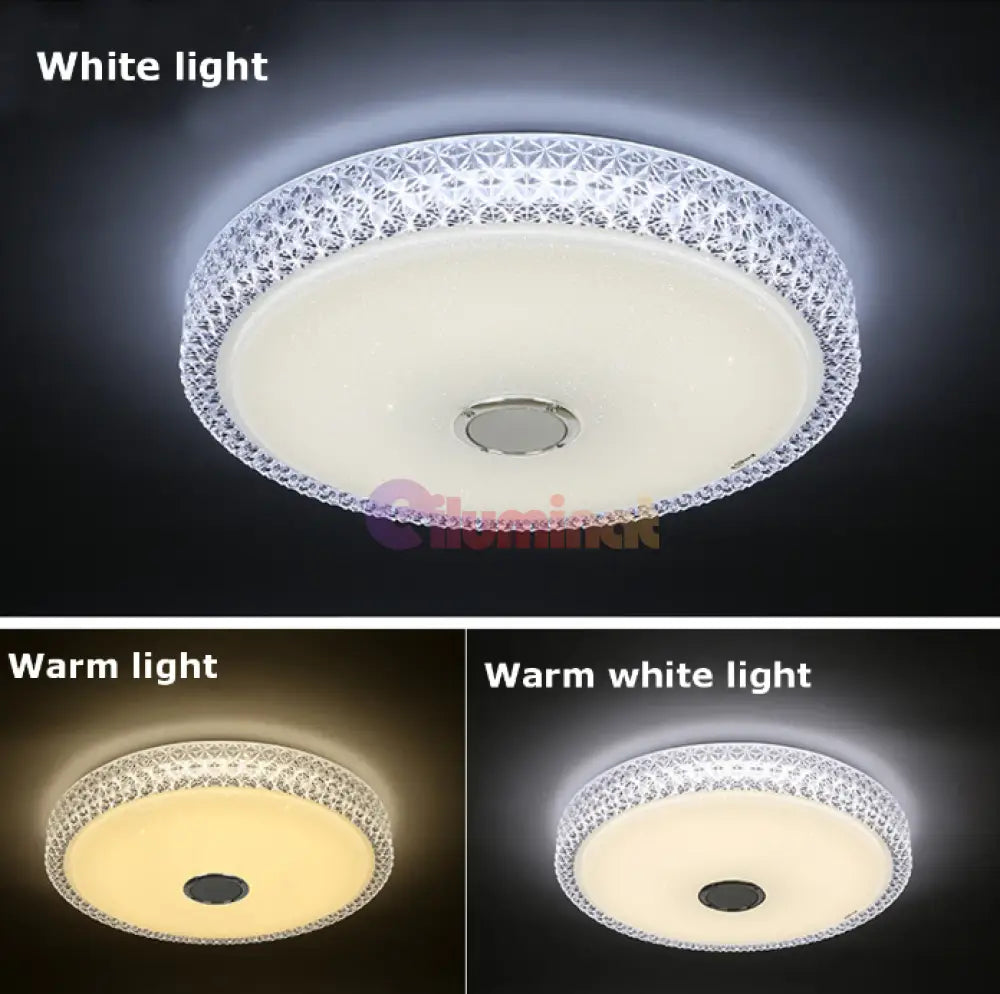 Plafoniera Led Smart 120W Rgb + Cct Cu Boxa Bluetooth Si Telecomanda Led Ceiling Light