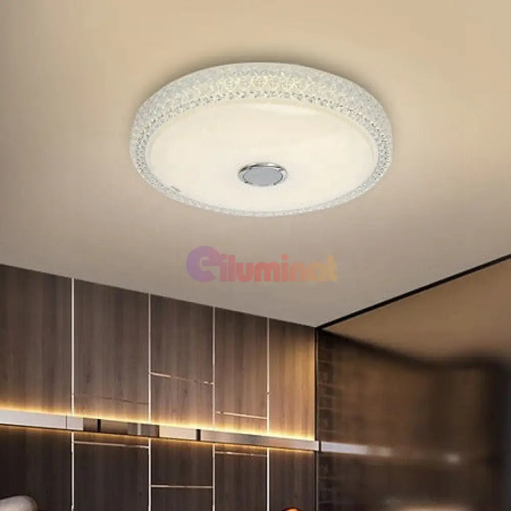 Plafoniera Led Smart 120W Rgb + Cct Cu Boxa Bluetooth Si Telecomanda Led Ceiling Light