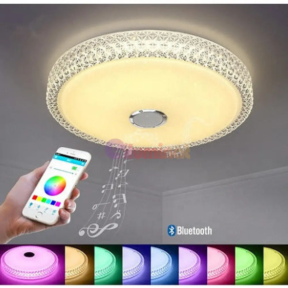 Plafoniera Led Smart 120W Rgb + Cct Cu Boxa Bluetooth Si Telecomanda Led Ceiling Light