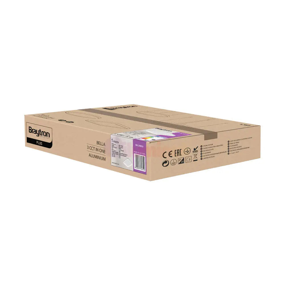 Plafoniera LED 36W 48cm White Square IP20 3 Lumini BH17-00780 48CM / 36W / 3 FUNCTII led ceiling light