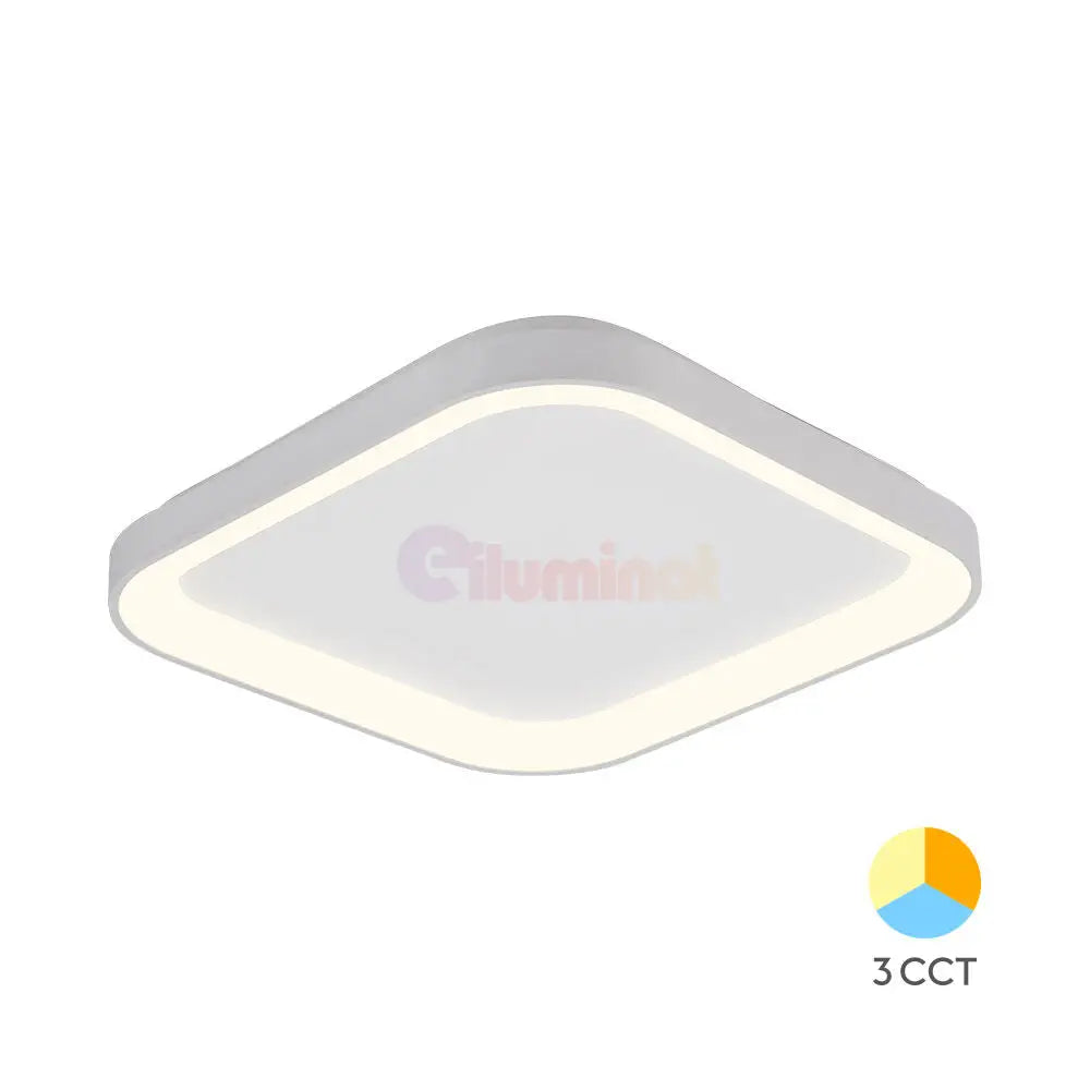 Plafoniera LED 36W 48cm White Square IP20 3 Lumini BH17-00780 48CM / 36W / 3 FUNCTII led ceiling light