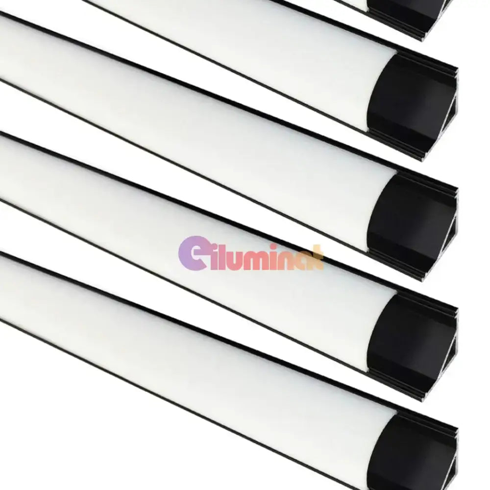 Profil LED 90 Grade Slim 2 Metri Negru. Profile din aluminiu pentru un unghi de 90 grade , colt , cu dispersor mat la cele mai mici preturi! Livrare rapida!