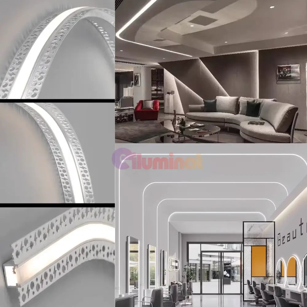 Profil LED Flexibil 2 Metri Incastrat sub Tencuiala LED Strips