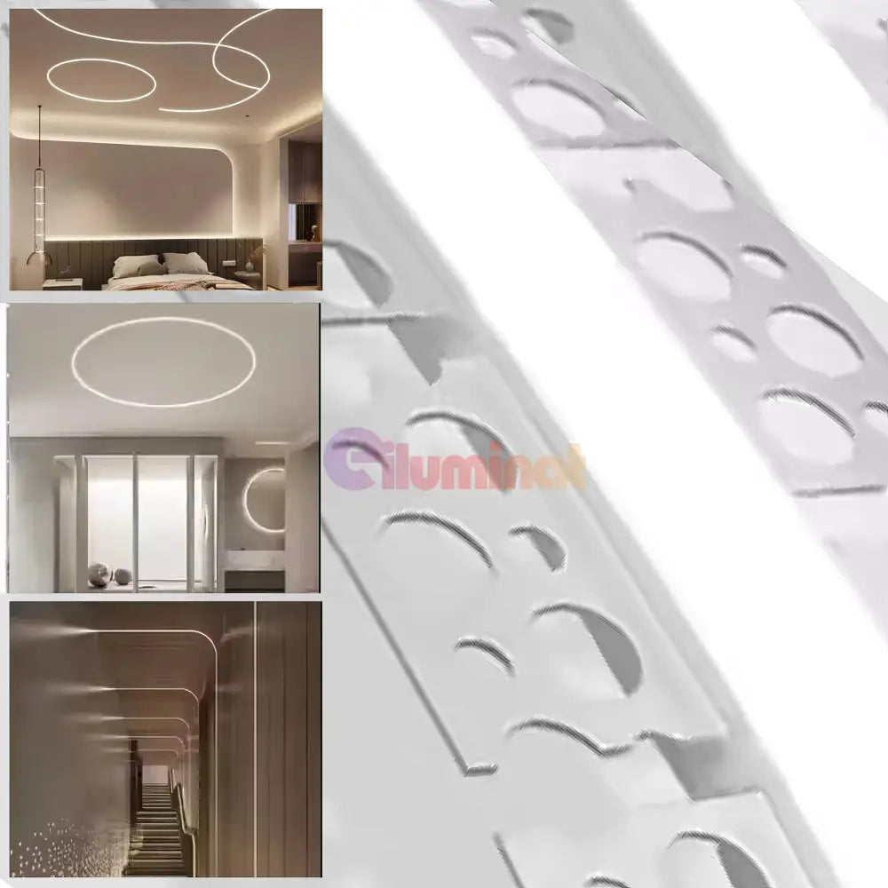 Profil LED Flexibil 2 Metri Incastrat sub Tencuiala LED Strips