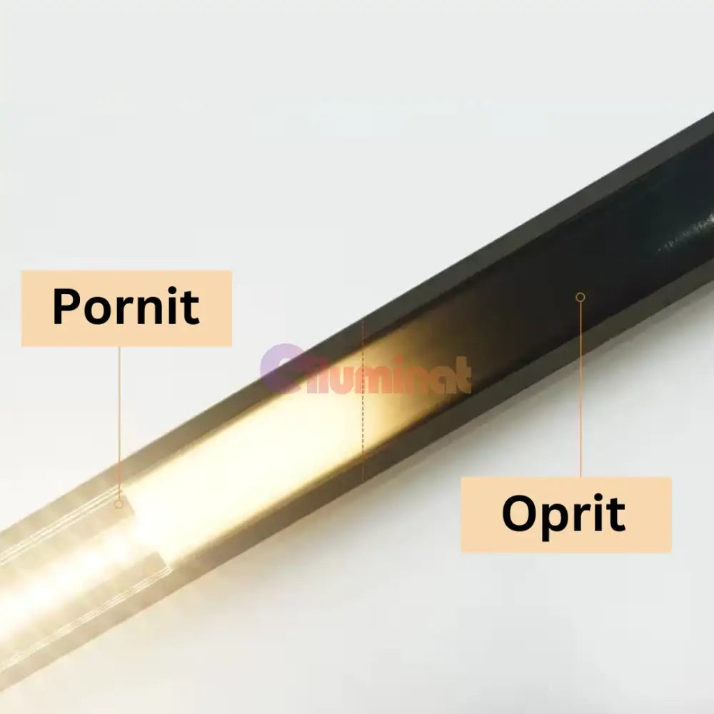 Profil LED Incastrat Negru 2 METRI cu Dispersor Negru LED Strips