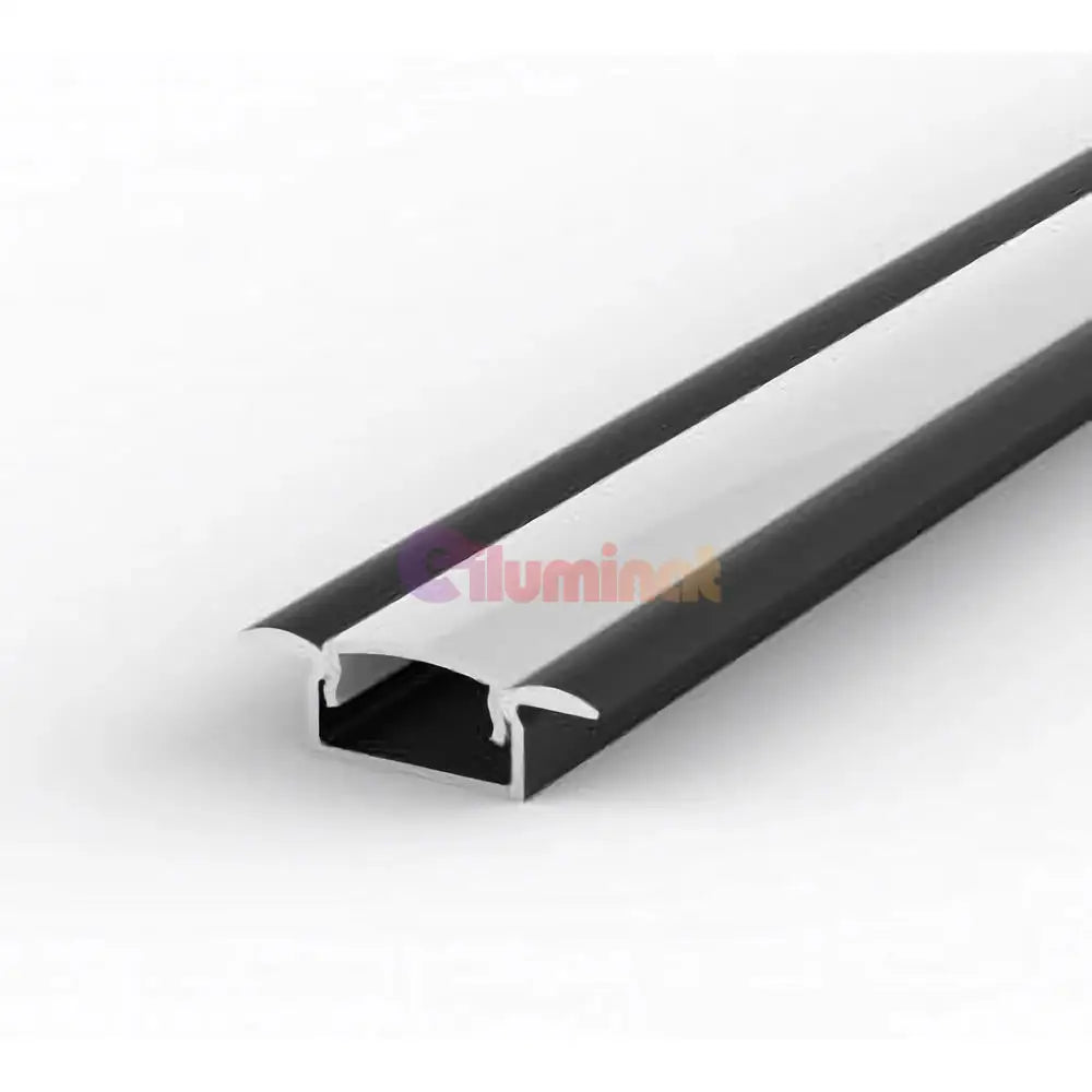 Profil LED Incastrat Negru 2 METRI cu Dispersor Alb LED Strips
