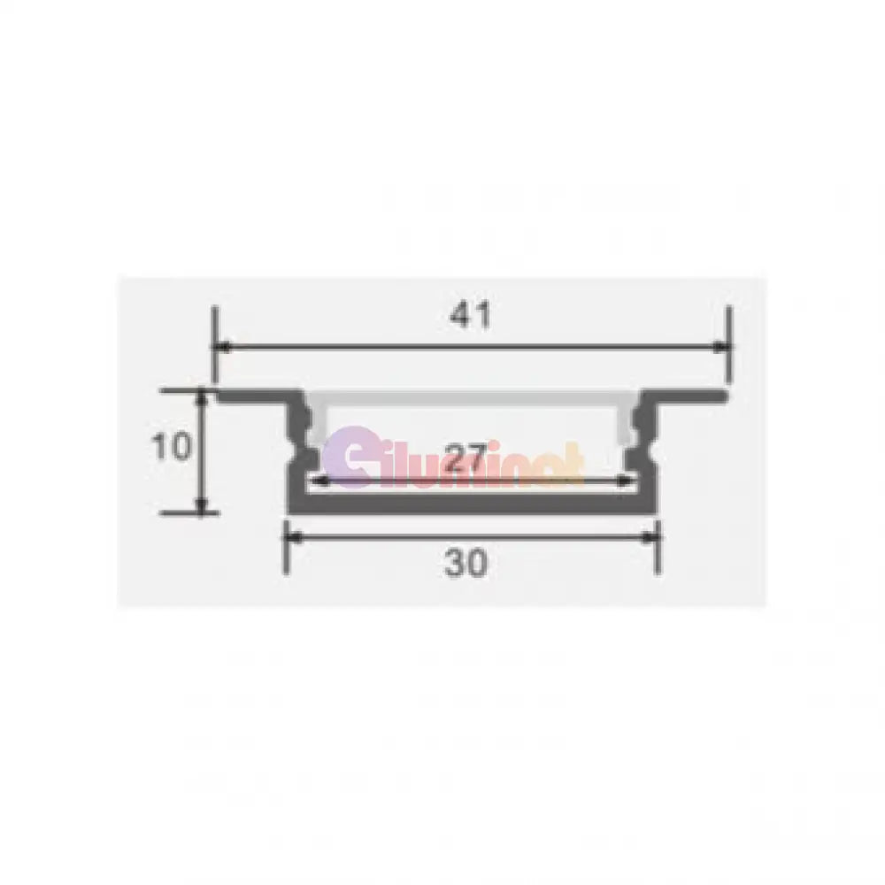 Profil Banda LED Incastrabil Negru Plat XL cu Dispersor Negru 2M PROFIL INCASTRABIL / NEAGRA LED Strips