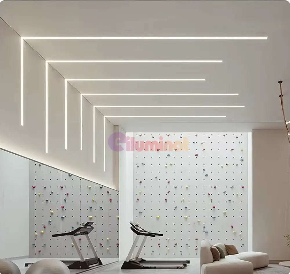 Profil LED 2 METRI Incastrat Negru Plat XL cu Dispersor Negru LED Strips