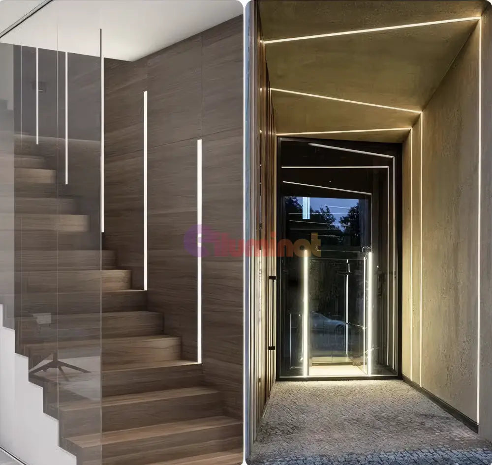 Profil LED 2 METRI Incastrat Negru Plat XL cu Dispersor Negru LED Strips