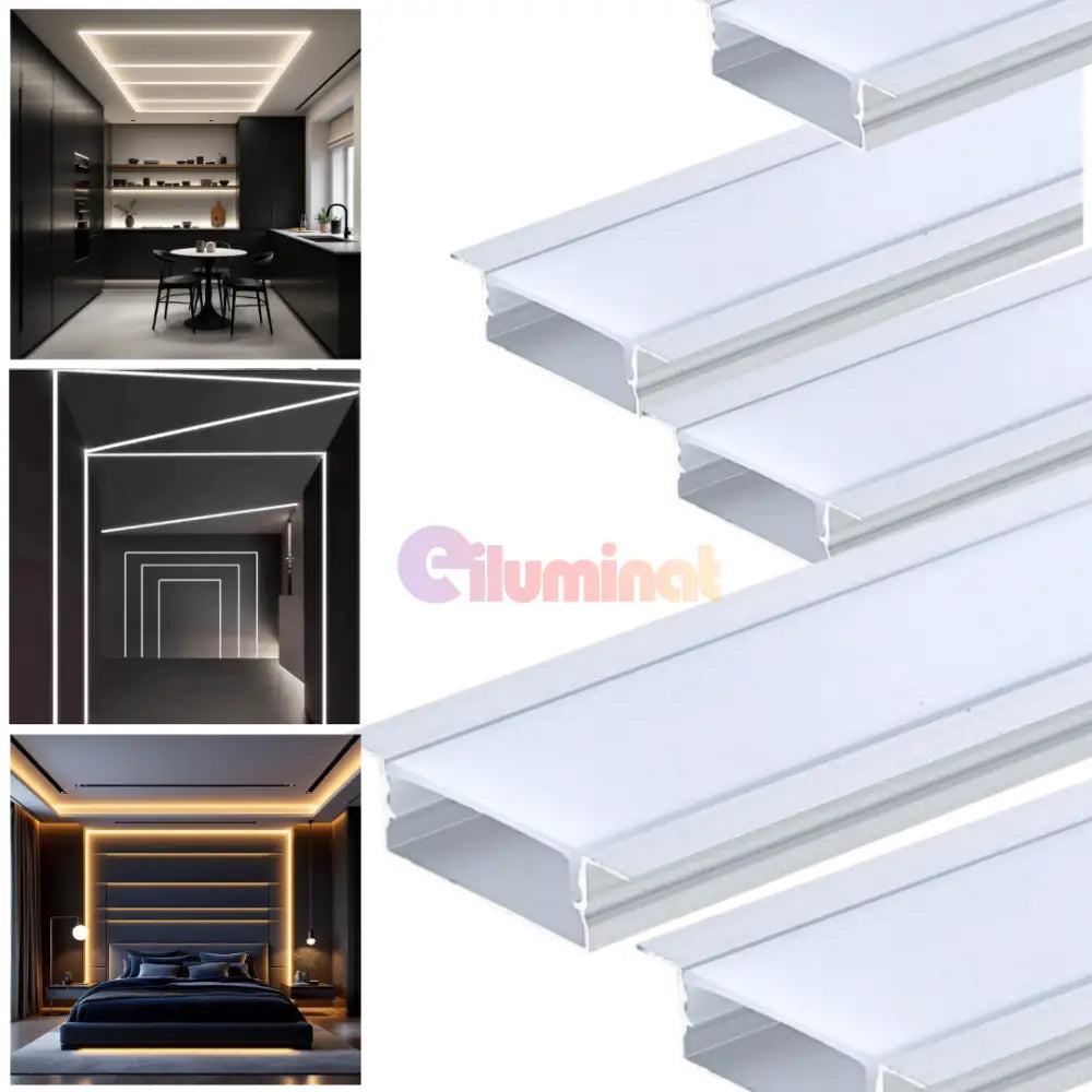 Profil LED Incastrat 2 METRI Plat XL LED Strips