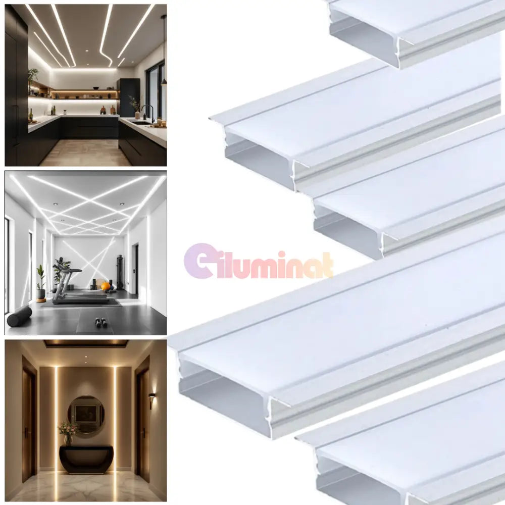 Profil LED Incastrat 2 METRI Plat XL LED Strips