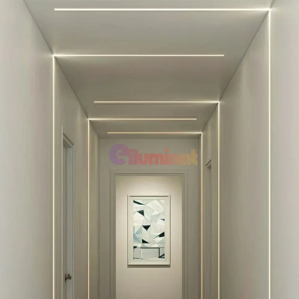 Profil LED 2 METRI de Mijloc Incastrat Sub Tencuiala LED Strips