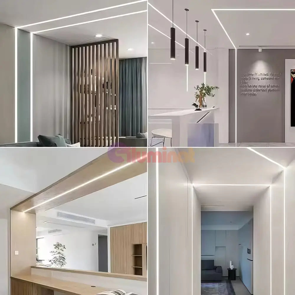 Profil LED 2 METRI de Mijloc Incastrat Sub Tencuiala LED Strips