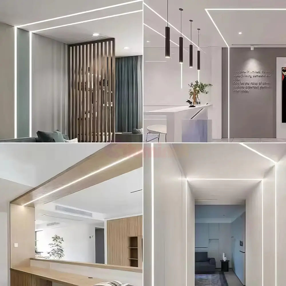 Profil LED 2 METRI de Mijloc Incastrat Sub Tencuiala LED Strips