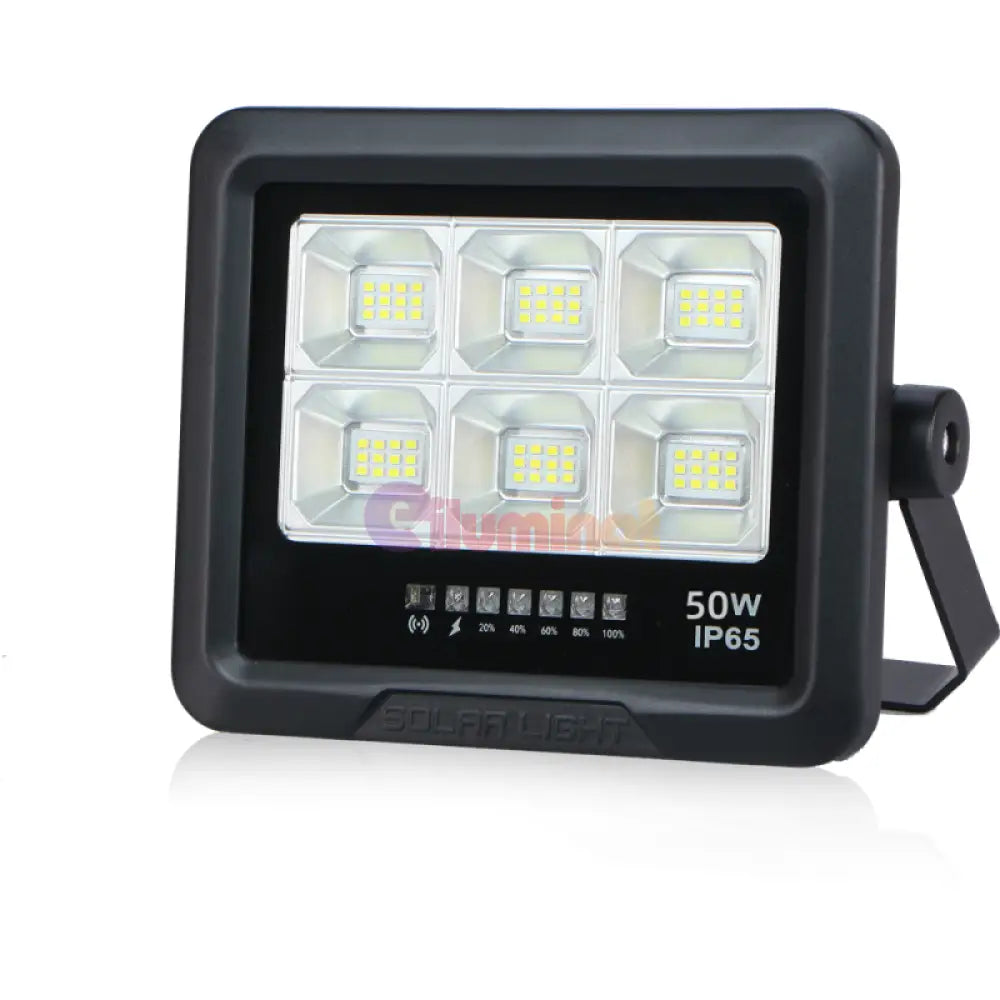 Proiector Led 50W Premium Cu Panou Solar Monocristaline Plus Telecomanda Led Flood Light