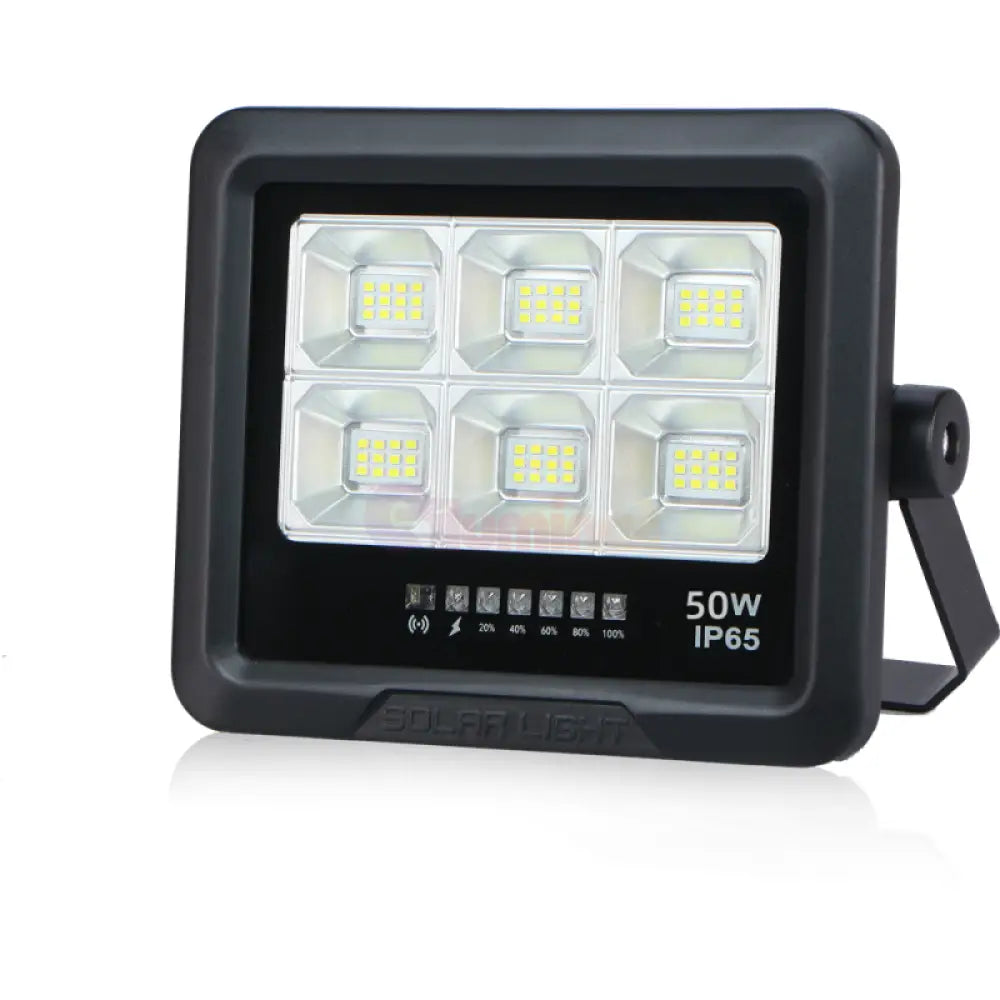 Proiector Led 50W Premium Cu Panou Solar Monocristaline Plus Telecomanda Led Flood Light