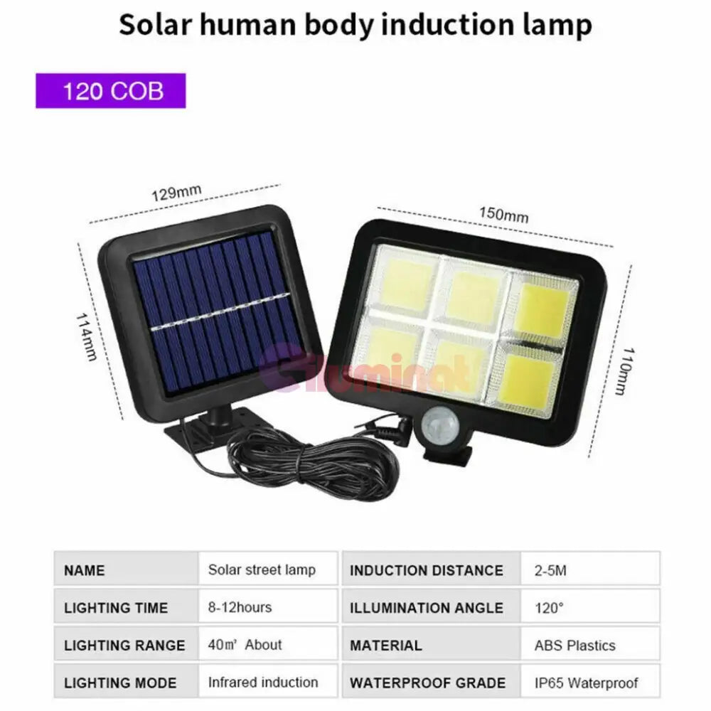 Proiector Led Cob Cu Panou Solar Si Senzor Miscare Solar Flood Light