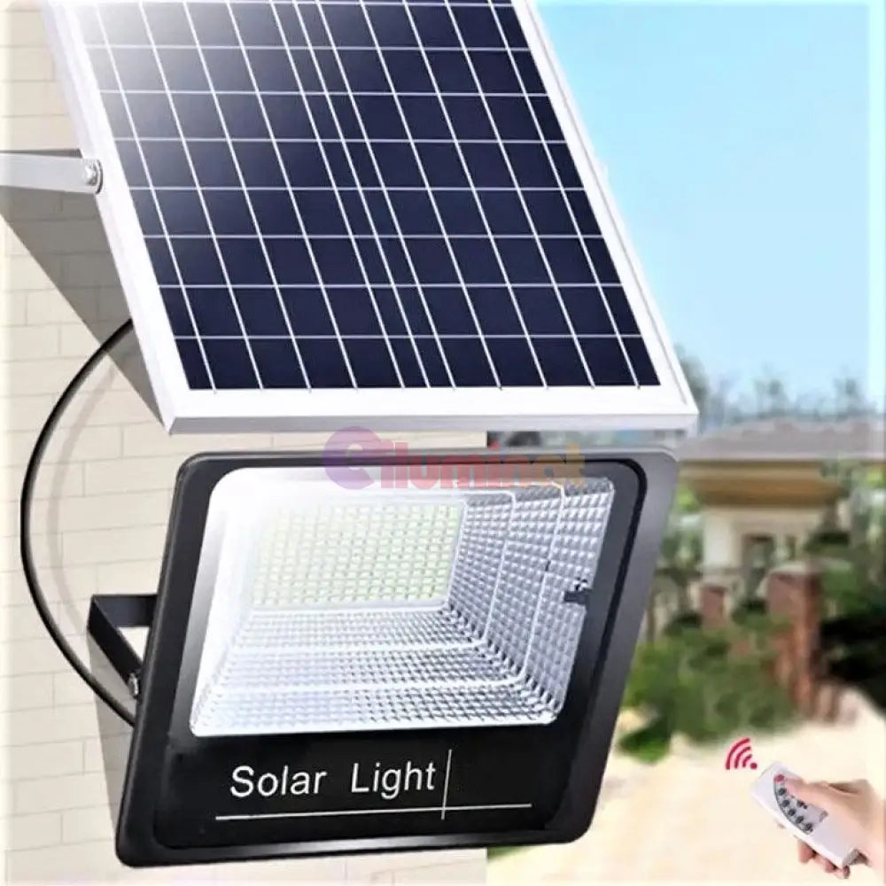 Proiector Led Negru Cu Panou Solar 200W Telecomanda Led Flood Light