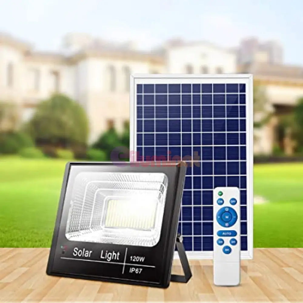 Proiector Led Negru Cu Panou Solar 200W Telecomanda Led Flood Light
