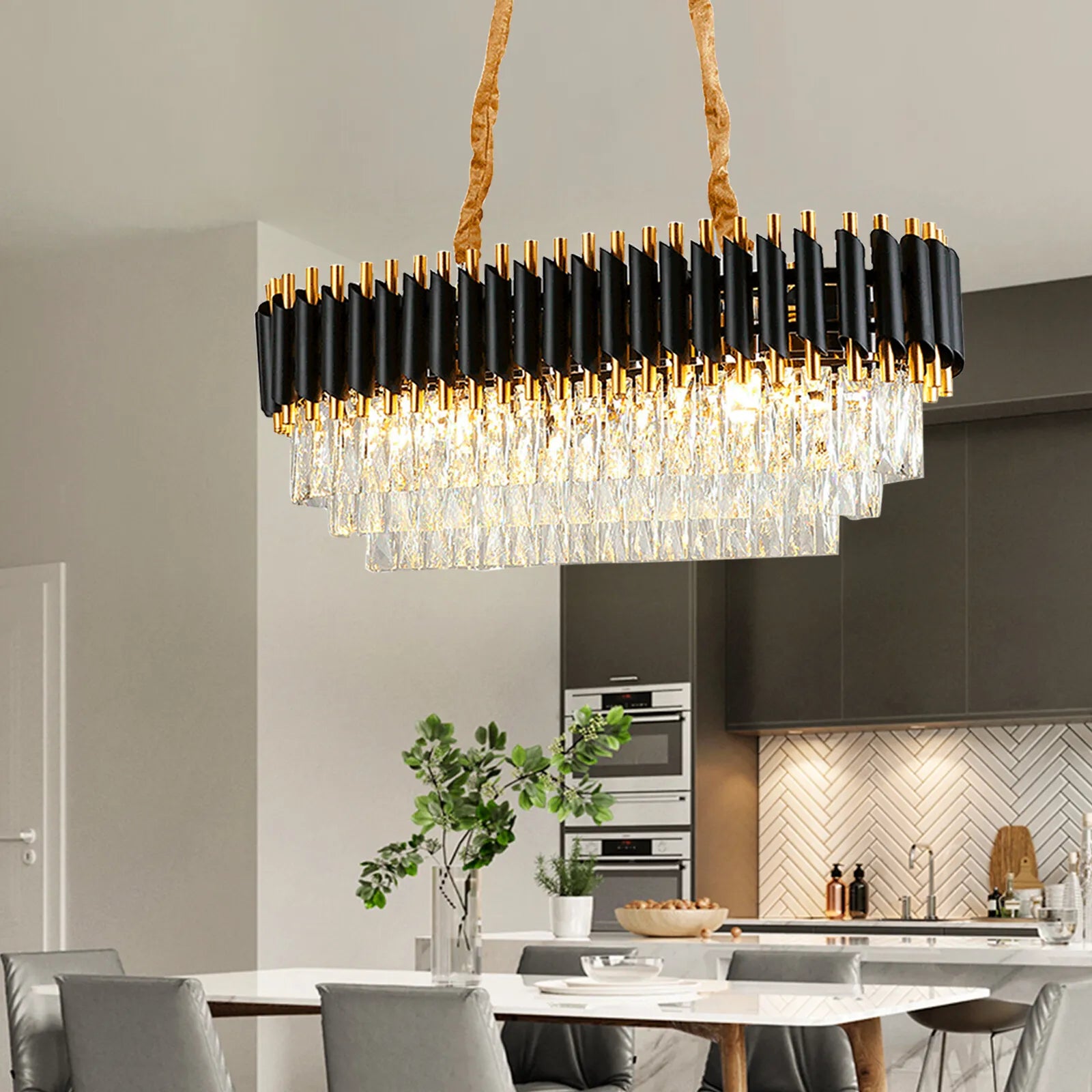 Candelabru Cristal BLACK PANTHER 800x300mm