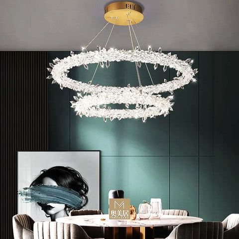 Lustra LED Suspendata Cristal LUXURY FROZEN 2 Segmente Resigilat R3