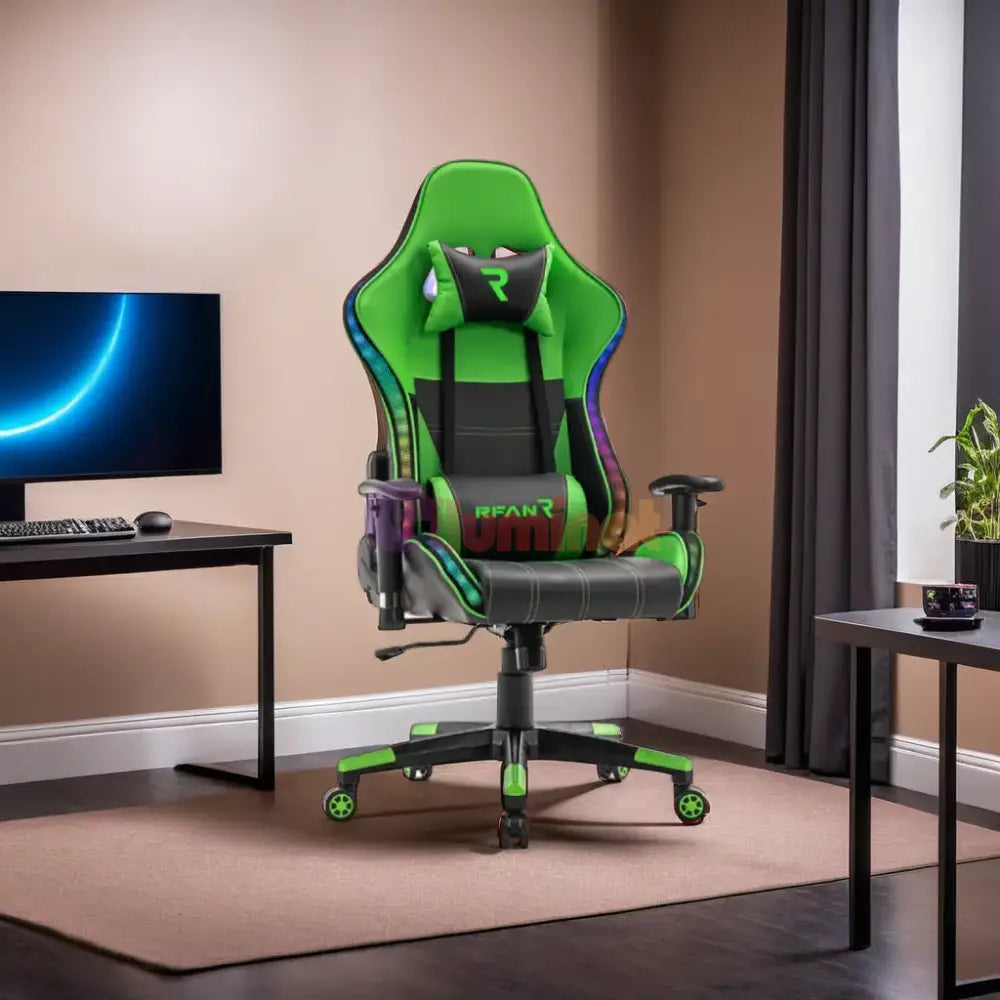 Scaun De Gaming Premium Immersion Chairs Green Boc-778