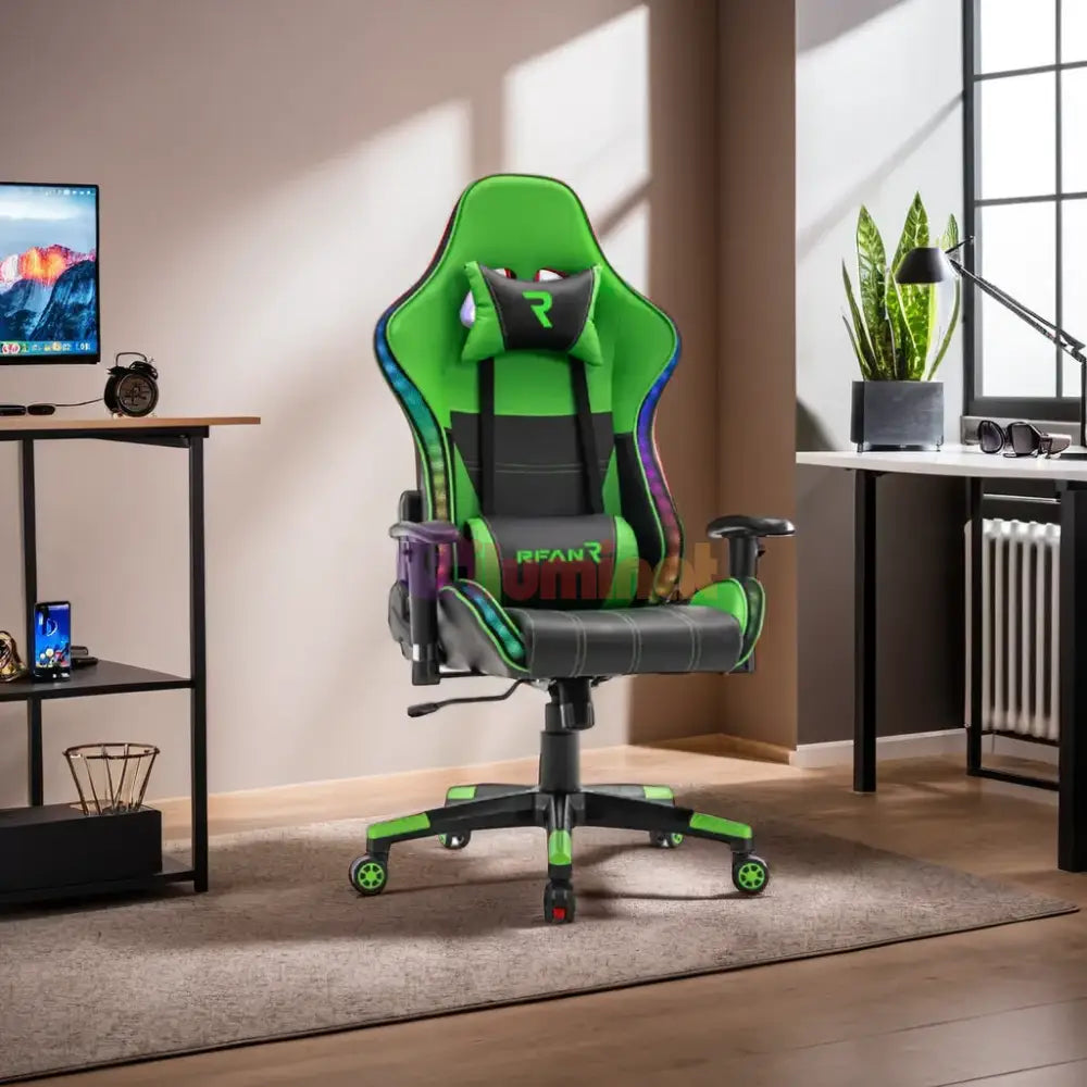 Scaun De Gaming Premium Immersion Chairs Green Boc-778