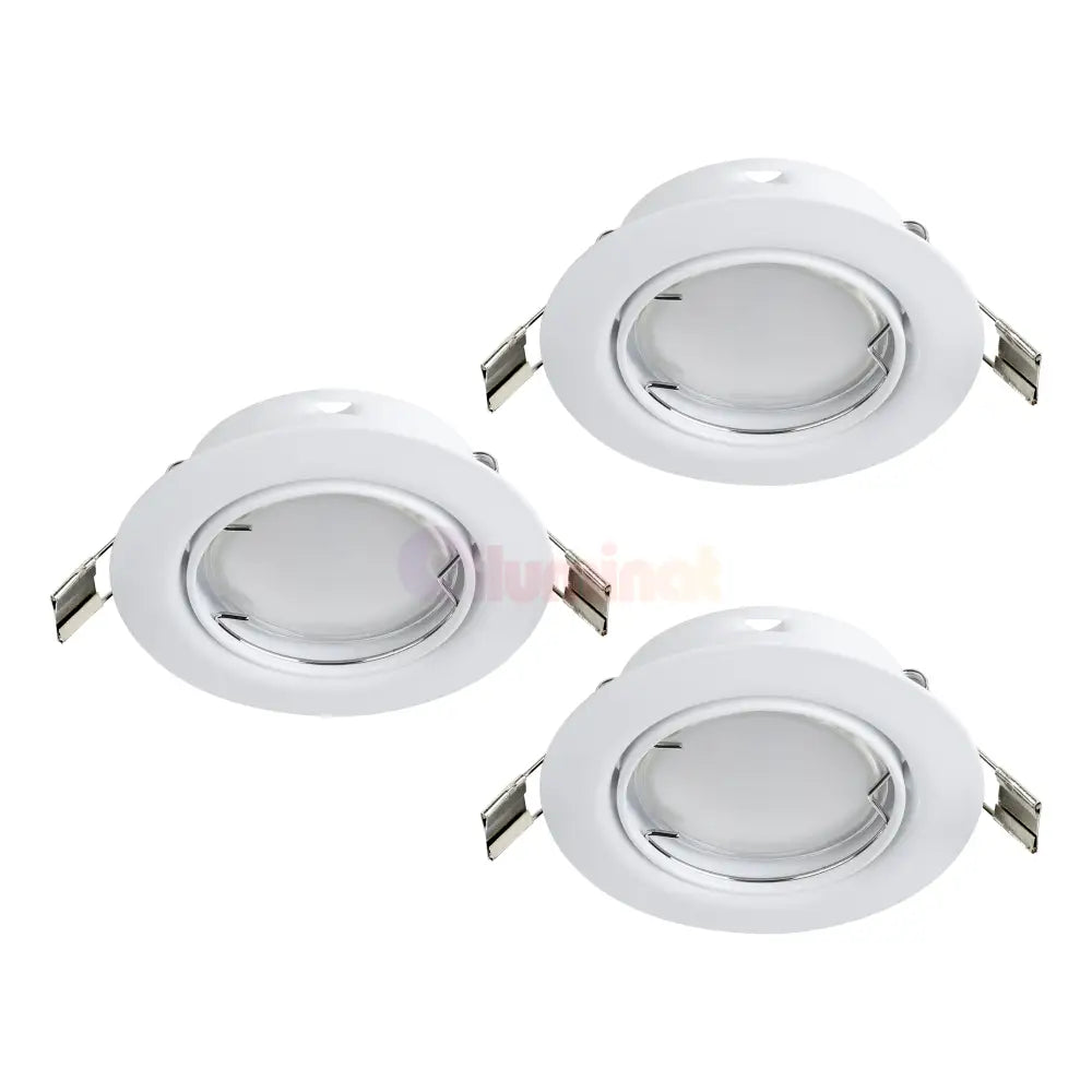 Set 3 Spoturi PENETO EGLO / Rotund / Alb / ⌀87mm / Incastrabil led spot light