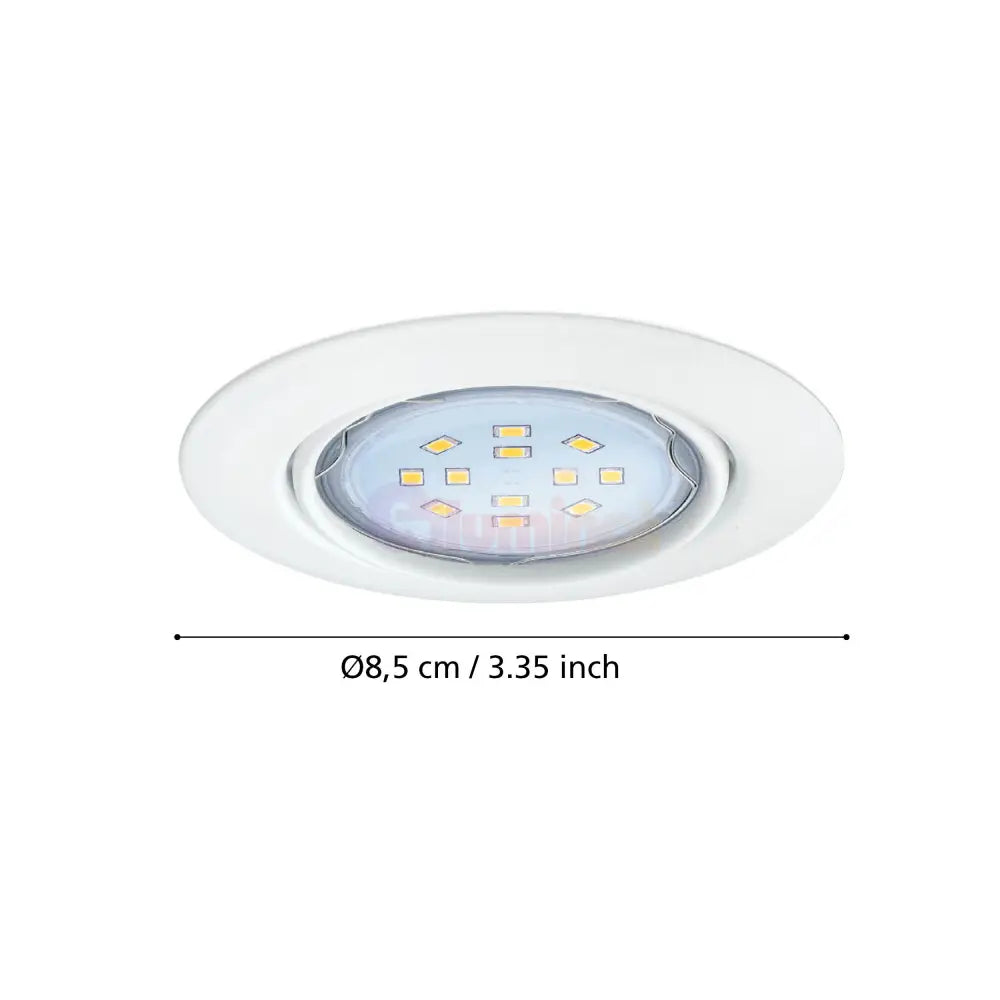 Set 3 Spoturi PENETO EGLO / Rotund / Alb / ⌀87mm / Incastrabil led spot light