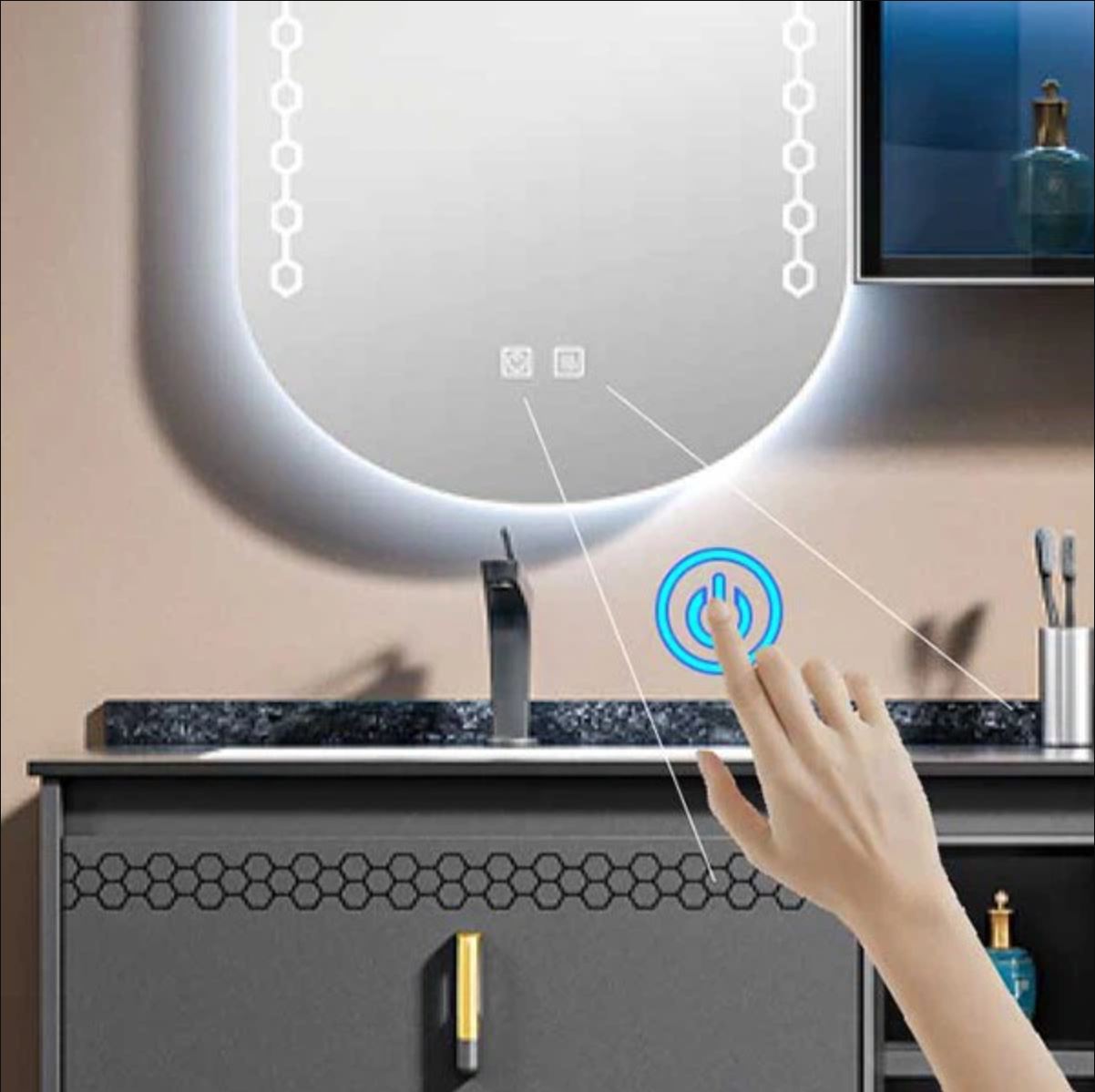 Set Mobilier Baie 80Cm Serenity Gray Bathroom Furniture