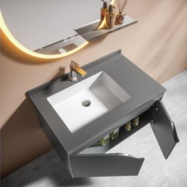 Set Mobilier Baie 80Cm Gray Luxury T9002 Bathroom Furniture