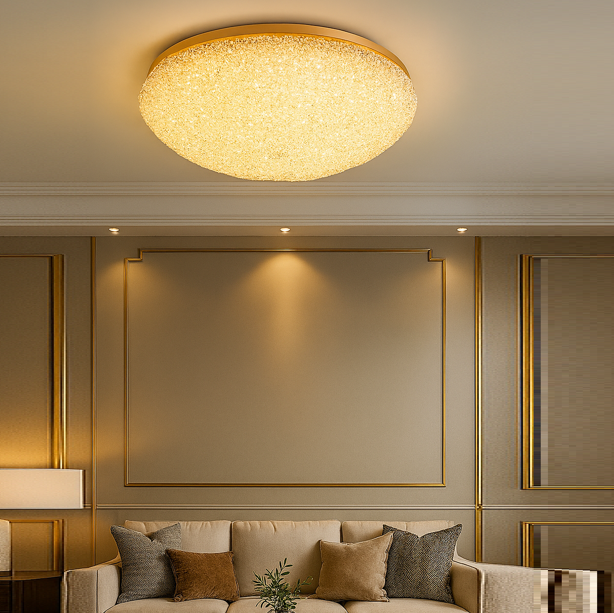 Lustra Aplicata Crystal Golden Sponge Dome Lighting Fixtures