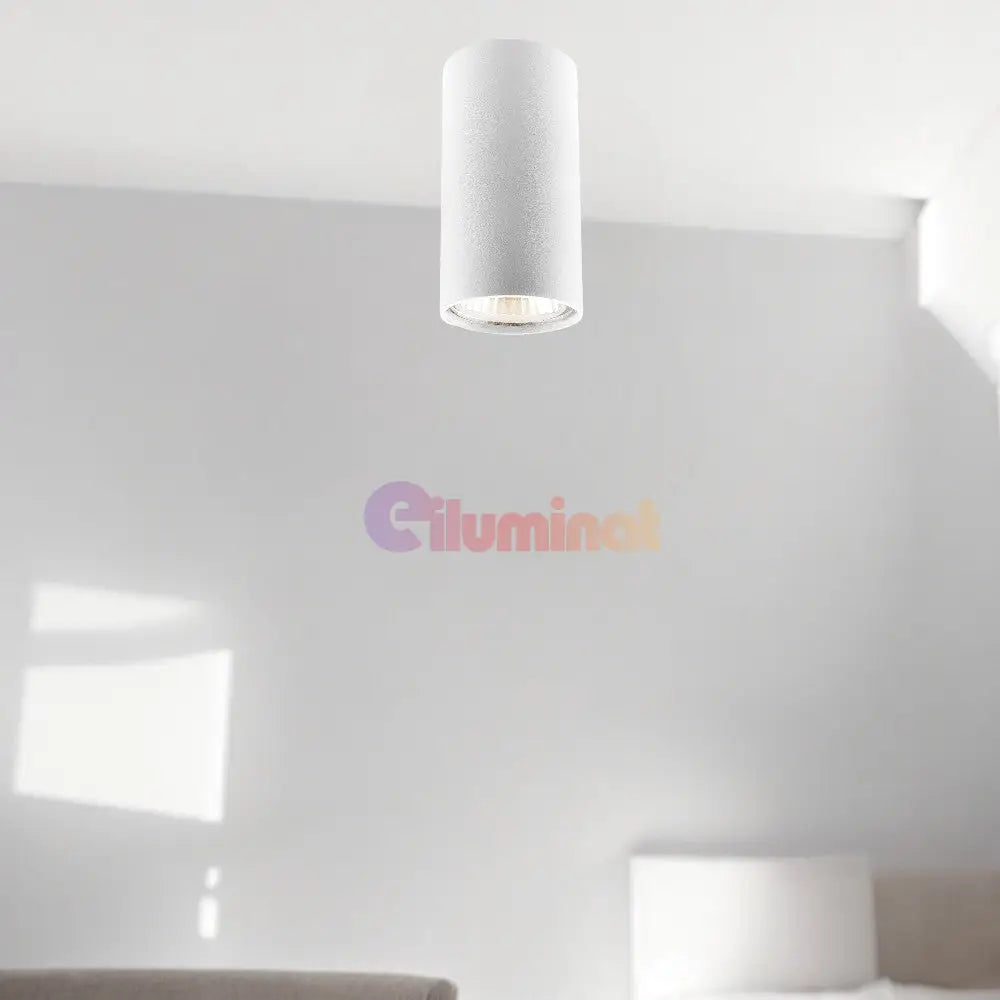 Spot Aplicat Cilindric Alb Dulie Gu10 10Cm Led Ceiling Light