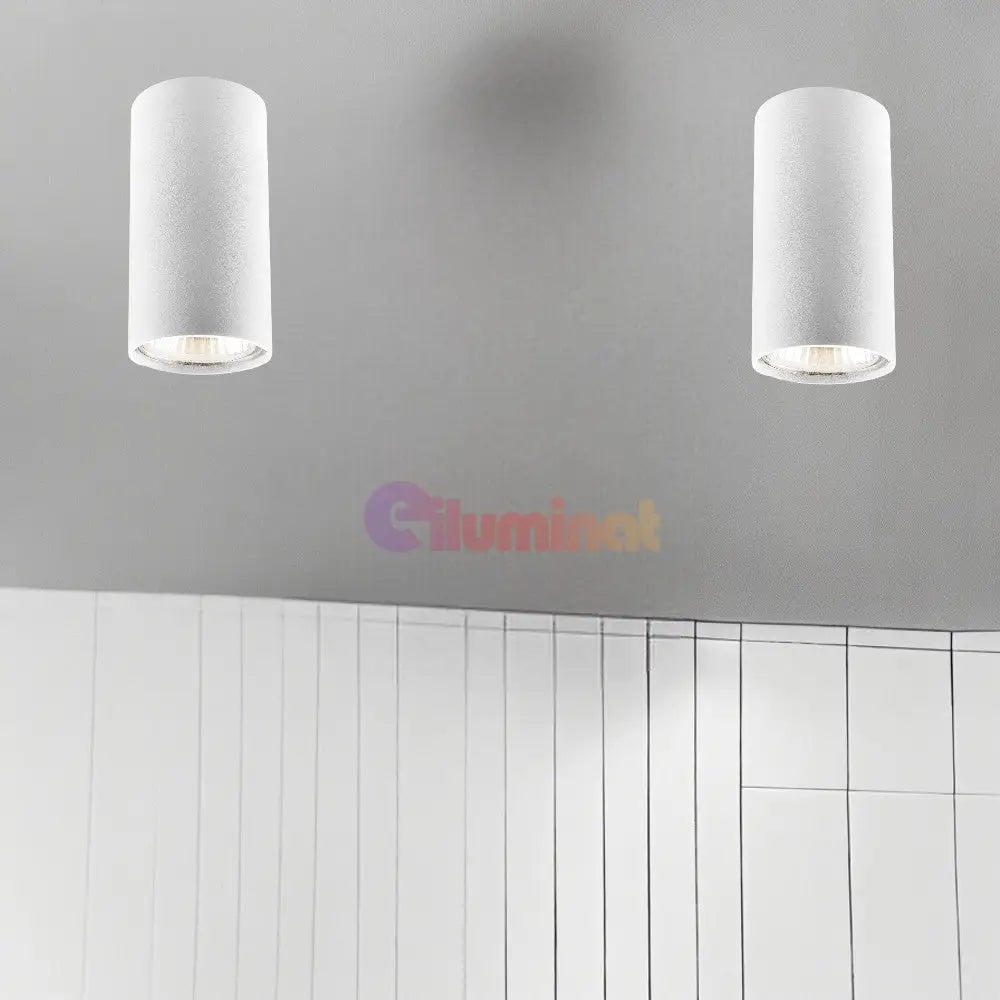 Spot Aplicat Cilindric Alb Dulie Gu10 10Cm Led Ceiling Light