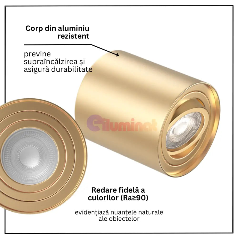 Spot Aplicat Cilindric Auriu Dulie Gu10 10CM SPOT LED APLICAT / GU10 / AURIU led ceiling light