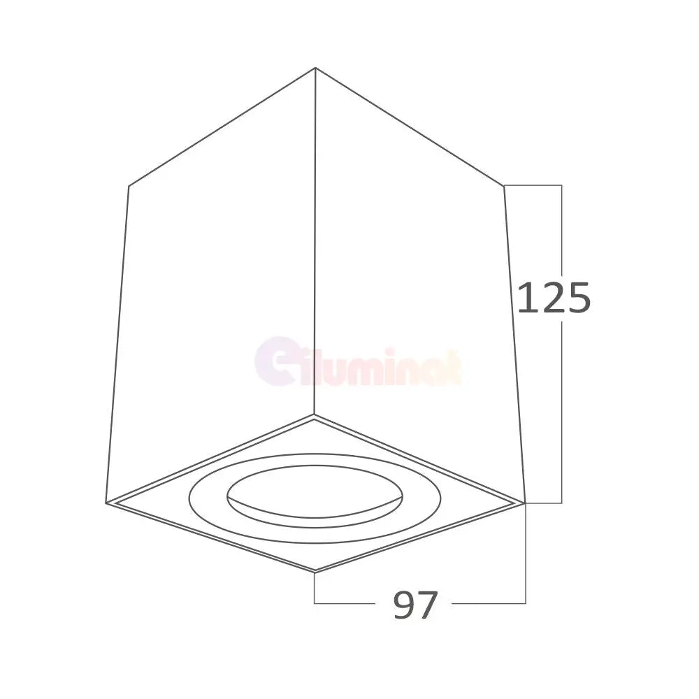 Spot Aplicat Dreptunghiular Negru Dulie GU10 12.5CM SPOT LED APLICAT / GU10 / NEAGRA led ceiling light