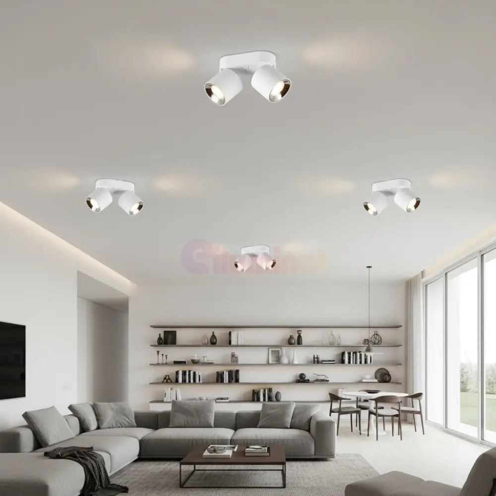 Spot LED Cilindric Aplicat Alb Dulie 2xGU10 Ø18x12CM led ceiling light