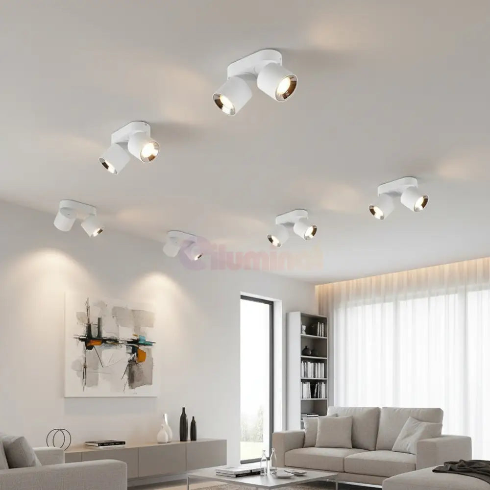 Spot LED Cilindric Aplicat Alb Dulie 2xGU10 Ø18x12CM led ceiling light
