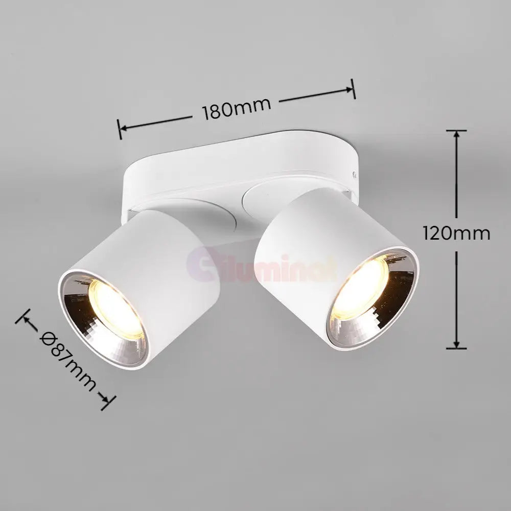 Spot LED Cilindric Aplicat Alb Dulie 2xGU10 Ø18x12CM led ceiling light