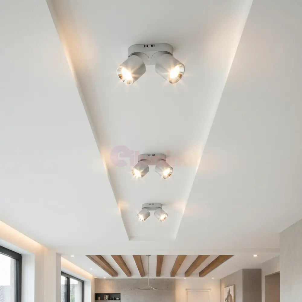 Spot LED Cilindric Aplicat Argintiu Dulie 2xGU10 Ø18x12CM led ceiling light