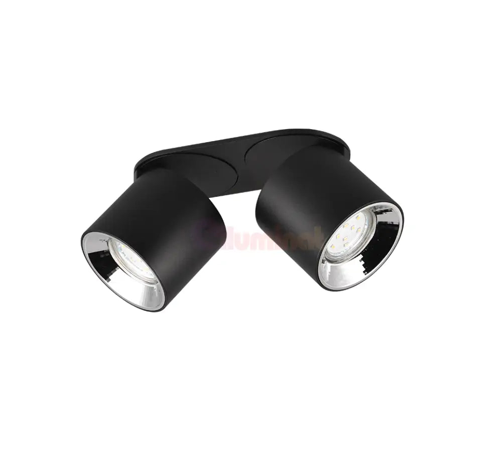 Spot LED Cilindric Aplicat Negru Dulie 2xGU10 Ø18x12CM led ceiling light